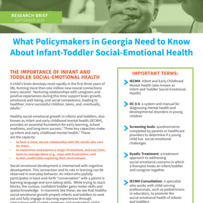 What Policymakers in Georgia Need to Know About Infant-Toddler Social-Emotional Health